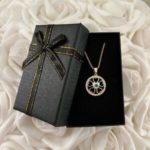 Evil eye heart necklace